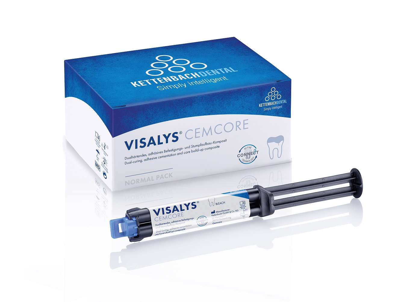 13575 Visalys CemCore Bleach Normal pack композит двойного отверждениядля работы с любыми непрямыми реставрациями Kettenbach (Германия)