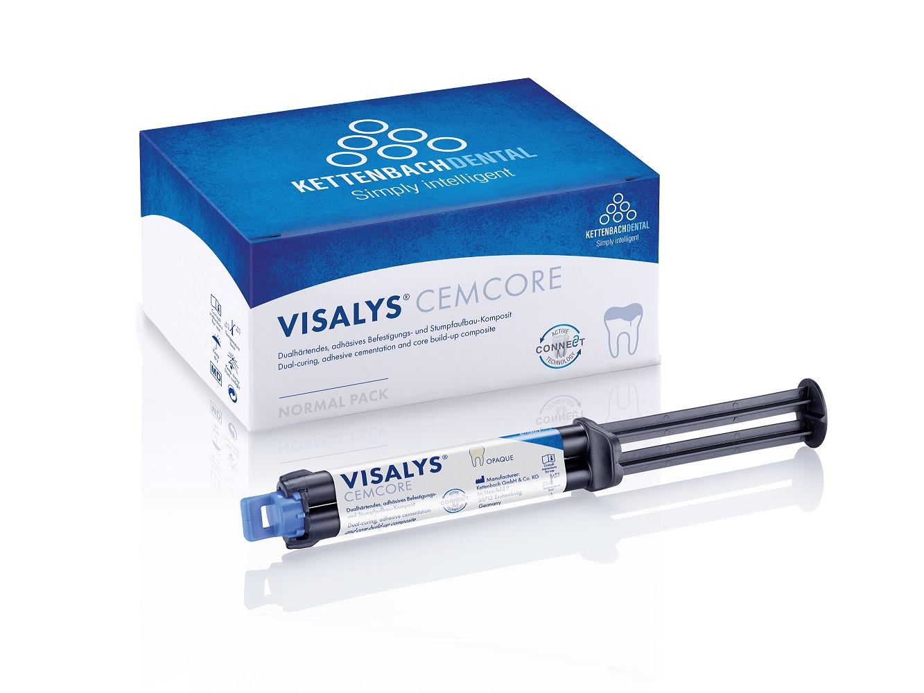 13573 Visalys CemCore Opaque Normal pack композит двойного отверждениядля работы с любыми непрямыми реставрациями, Kettenbach (Германия)